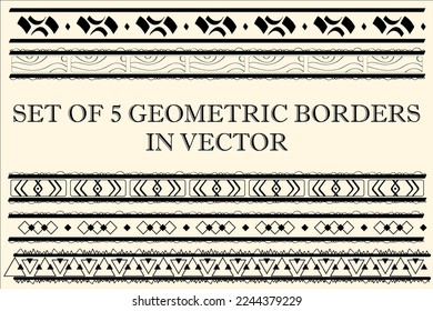 Set of geometric thin borders in vector for certificates and cards