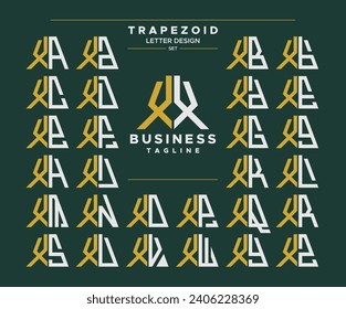 Satz geometrischer trapezider Form Buchstaben X XX Logo Design