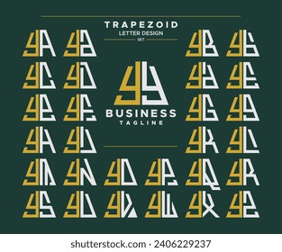 Satz geometrischer trapezider Form Buchstaben Y YY Logo Design