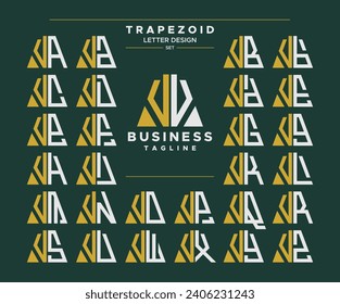 Satz geometrischer trapezider Form Buchstaben V VV Logo Design