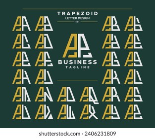 Satz geometrischer trapezider Form Buchstaben P PP Logo Design