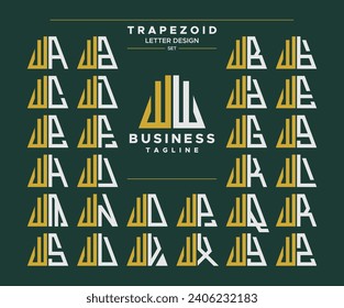 Satz geometrischer Trapezformbuchstabe W WW Logo Design