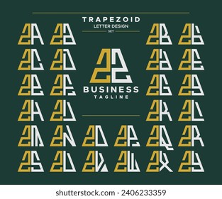 Satz geometrischer trapezider Buchstabe Z ZZ Logo Design