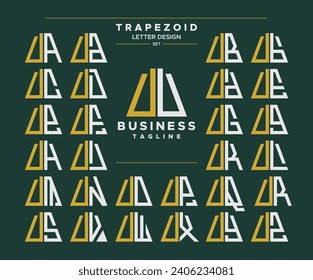 Satz geometrischer trapezider Form Buchstaben U UU Logo Design