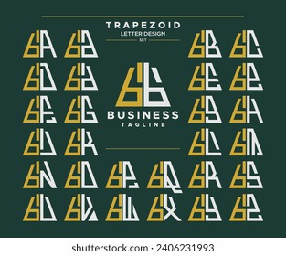 Satz geometrischer trapezider Form Kleinbuchstabe B BB Logo Design