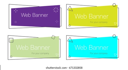 Set of geometric vector banners. 
