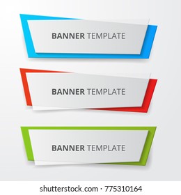 Set of geometric vector banners. Advertising Design shape. Vector label tag.
