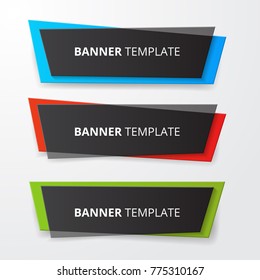 Set of geometric vector banners. Advertising Design shape. Vector label tag.