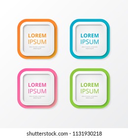 Set of geometric vector banners. Annotation ribbon. Advertising Design shape. Vector label tag.