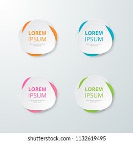 Set of geometric vector banners. Annotation ribbon. Advertising Design shape. Vector label tag.