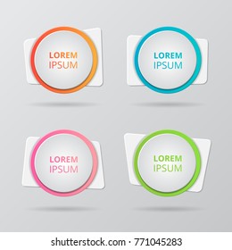 Set of geometric vector banners. Annotation ribbon. Advertising Design shape.  Vector label tag.