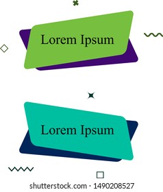 Set of geometric vector banners. Background for web sites, design template, sticker, label, badges. Eps 10 vector illustration.