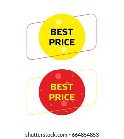 Set of geometric vector banners. Best Price Sale labels.
