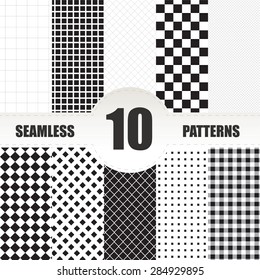 Set geometric vector pattern. Checkered seamless background