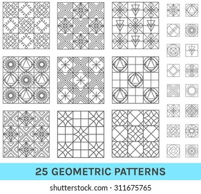 Set of geometric vector patterns