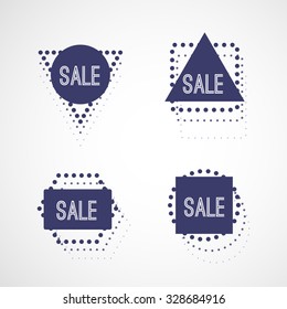Set: geometric vector sales labels