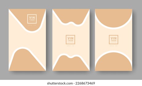 Conjunto de fondo de papel de cosecha geométrica para portada de libros, afiches de negocios o ilustración de vectores de alta calidad