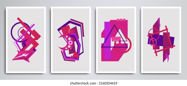 Set of geometric wall art vectors. Various forms and variations describe the art of geometry. Geometry Art Design for minimal and Unique prints, covers, wallpapers, wall art. Vector illustration.