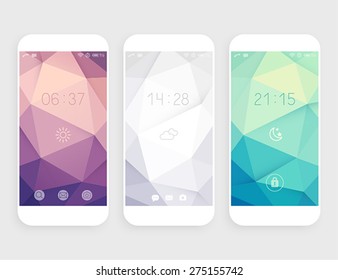 Reihe geometrischer Bildschirmhintergründe für Mobiltelefone
