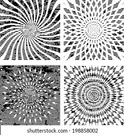 Set of geometrical backgrounds with striped texture