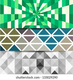 set of geometrical banners
