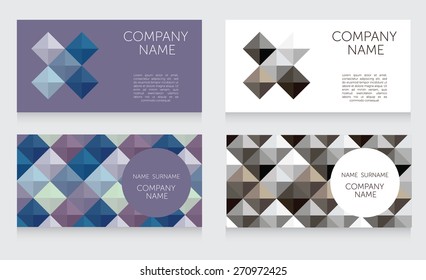 set of geometrical business card, vector illustration