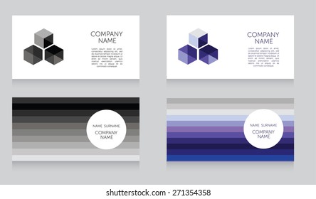 set of geometrical business card, vector illustration