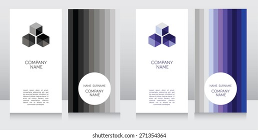 set of geometrical business card, vector illustration