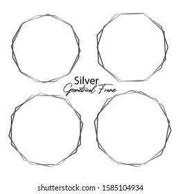 Set of geometrical frames in golden color