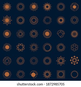 Set of geometrical frames, templates, decorative patterns.Art Deco style ornamental photo and art frames, creative design elements.Vector illustration.