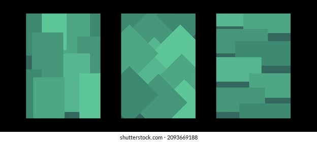 A set of geometrical green modern design brochure, poster, banner, invitation, flyer, or etc.