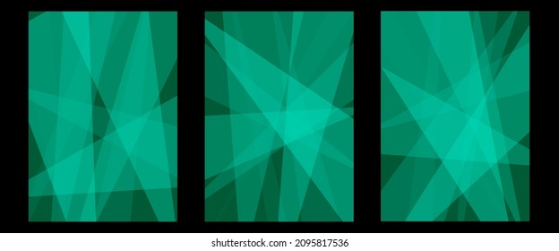 A set of geometrical green modern design brochure, poster, banner, invitation, flyer, or etc.