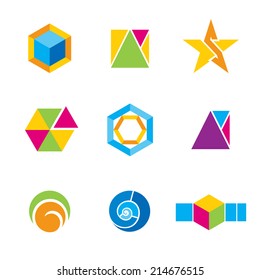 Set of geometrical logos