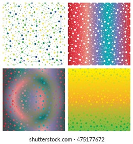 Set of geometrical ornament pattern. Abstract sky, constellations of stars. Related lines circles.