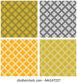 Set of geometrical ornament pattern. Crossing lines of varying thickness forming cells. 