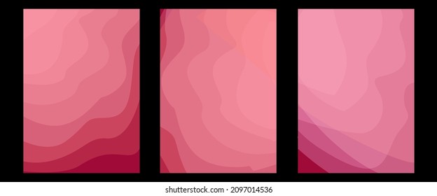 A set of geometrical pink modern design brochure, poster, banner, invitation, flyer, or etc.
