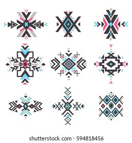 Set of geometrical tribal elements