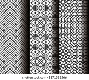 set geometrics figures in grey patterns