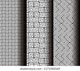set geometrics figures in grey patterns