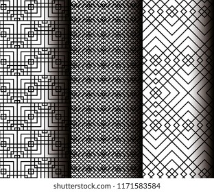set geometrics figures in grey patterns