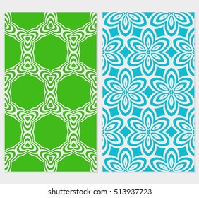 set of geometry floral pattern. color vector illustration. for design wedding invitation, background, wallpaper.