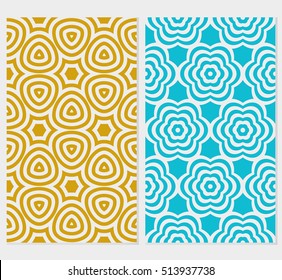 set of geometry floral pattern. color vector illustration. for design wedding invitation, background, wallpaper.