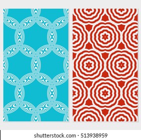 set of geometry floral pattern. color vector illustration. for design wedding invitation, background, wallpaper.