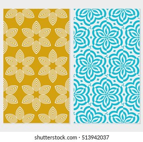 set of geometry floral pattern. color vector illustration. for design wedding invitation, background, wallpaper.
