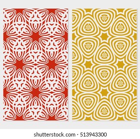 set of geometry floral pattern. color vector illustration. for design wedding invitation, background, wallpaper.