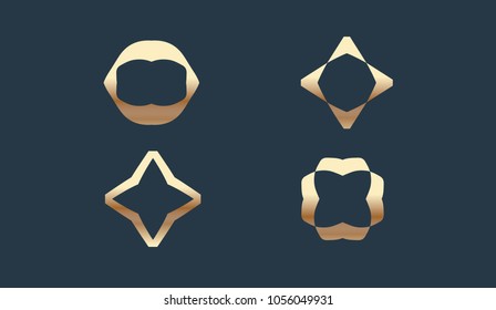 Set of Geometry icon vector illustration design Logo Template