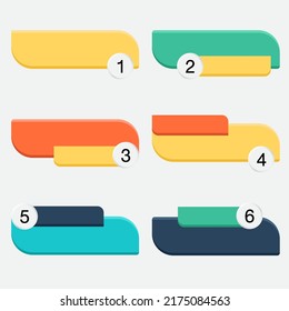 Set of  geometry labels with 4 colors, namely yellow, blue, orange and green.