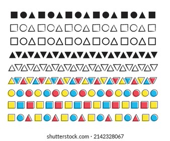 conjunto de banner de doodle de línea de geometría