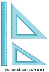 Set of geometry ruler illustration