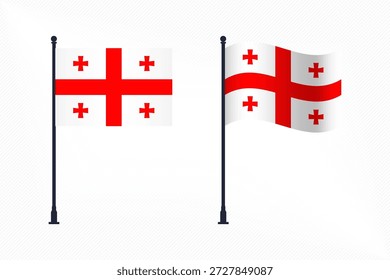 Conjunto de bandeiras da Geórgia isoladas para a celebração do Dia da Independência